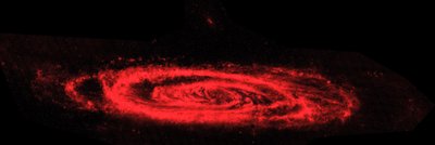 Spitzer Space Telescope infrared composite image of the Andromeda galaxy by National Aeronautics and Space Administration National Aeronautics and Space Administration